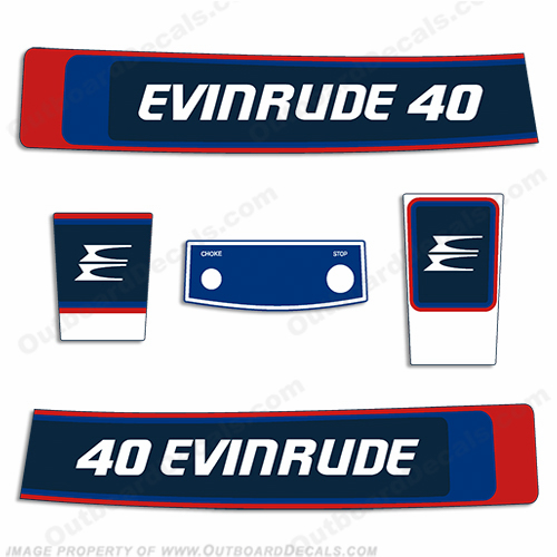 Evinrude 1976 40hp Decal Kit INCR10Aug2021