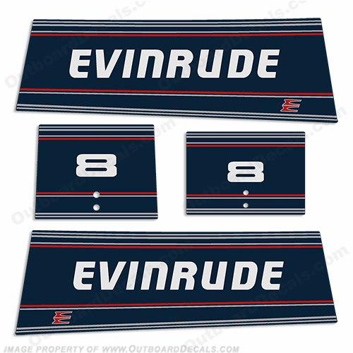 Evinrude 8hp Decal Kit - 1993 INCR10Aug2021