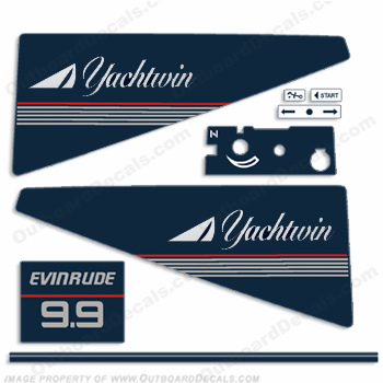 Evinrude 1986 9.9hp Yachtwin Decal Kit evinrude 9.9, 86, INCR10Aug2021