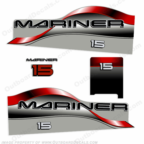 Mariner 15hp Decal Kit - Red INCR10Aug2021
