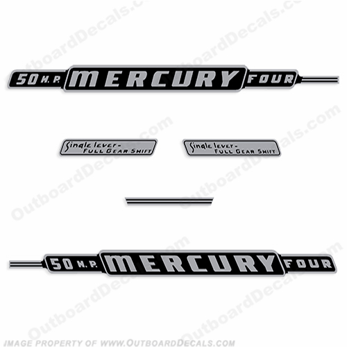 Mercury 1962 50HP Outboard Engine Decals INCR10Aug2021