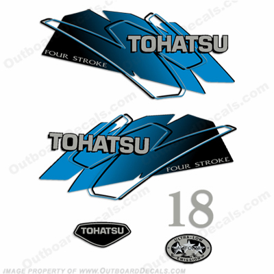 Tohatsu 18hp Decal Kit - Blue INCR10Aug2021