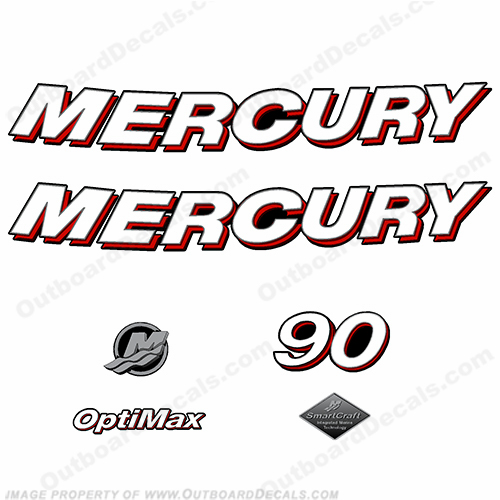 Mercury 90hp "Optimax" Decals - 2006 INCR10Aug2021
