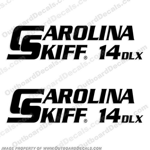 Carolina Skiff 14 DLX Boat Decals - (Set of 2) Any Color!  boat, decals, carolina, skiff, decal, 14, dlx