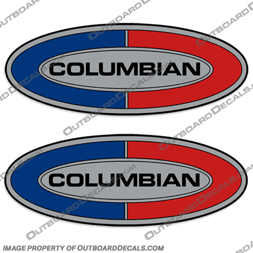Columbian Boat Logo Decals - set of 2  columbian,colombian, boat, logo, oval, decal, decals, stickers, set, of, 2, 