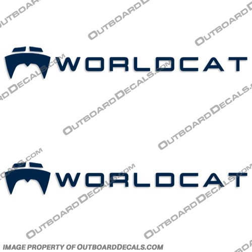 Worldcat Boat Logo Decals (set of 2)- New Style - Any Color!  worldcat, world, cat, logo, boat, decals, stickers, set, of, 2, any, color, new, style, 