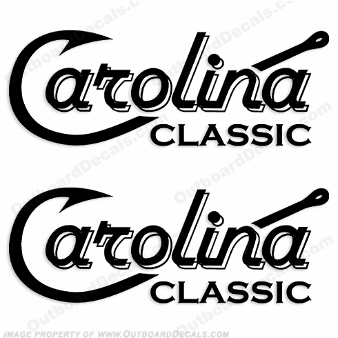 Carolina Classic Boat Logo Decals - (Set of 2) Any Color! INCR10Aug2021