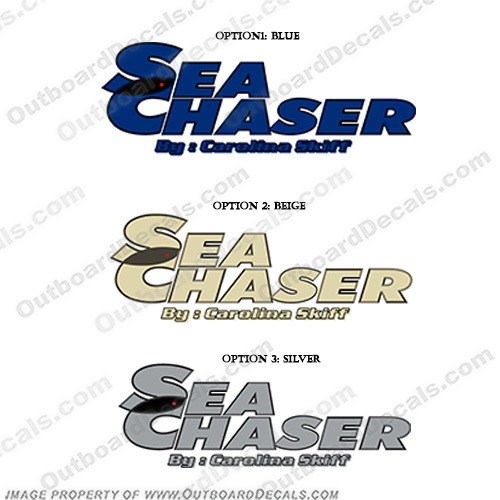 Sea Chaser by Carolina Skiff Boat Colored Graphic Decals  sea, chaser, seachaser, carolina, skiff, boat, logo, decal, sticker, decals, stickers, INCR10Aug2021