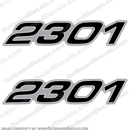 Century Boats 2301 Decals century, decals, 2301, boat, cabin, console, hull, stickers, decal, white, black, silver