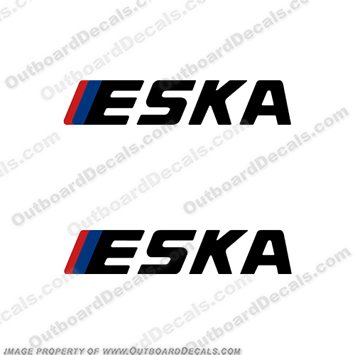 Eska Outboard Decals (set of 2) eska, 3.5, 35, 3, 5, hp, outboard, engine, motor, decal, sticker, kit, set, tiller, INCR10Aug2021
