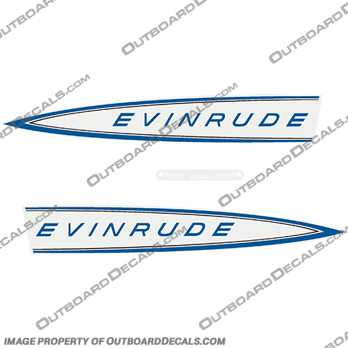 Evinrude 1964 40hp Decal Kit - Blue Style  evinrude, 40, 1964, blue, style, motor, engine, boat, decal, decals, set, kit, stickers, hp, 40hp, 40 hp, 