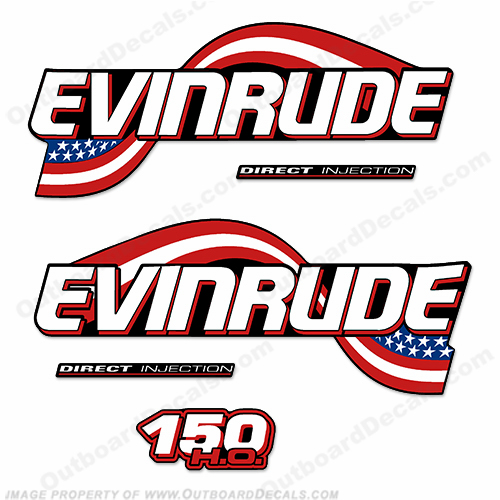 Evinrude 150hp HO Flag Series Decals INCR10Aug2021