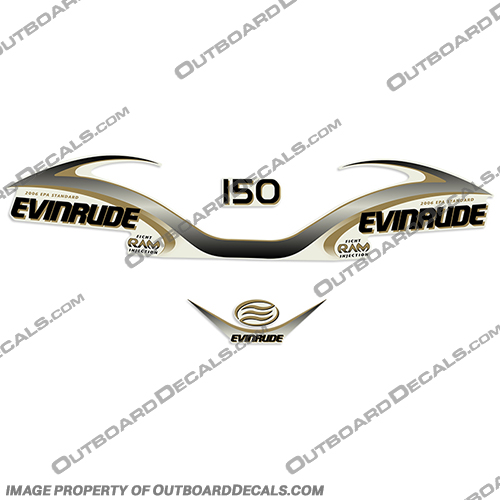 Evinrude 150hp V6 Ficht Ram Decal Kit - 2001 evinrude, 150, ficht, ram, injection, decal, kit, decals, stickers, logos, outboard, motor, boat, engine, cover, 2001, 1990s, 2000s, V6, v6