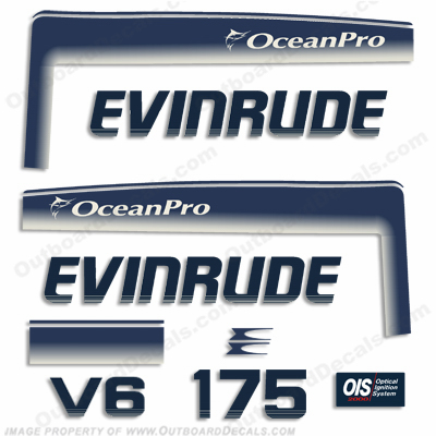 Evinrude 1993 - 1998 175hp OceanPro Decals ocean, pro, ocean pro, ocean-pro, INCR10Aug2021