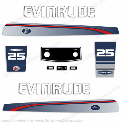 Evinrude 1995-1997 25hp Decal Kit INCR10Aug2021