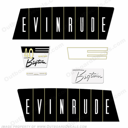Evinrude 1960 40hp Decal Kit 