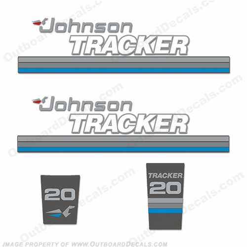 Johnson Tracker 20hp Decal Kit - Blue INCR10Aug2021