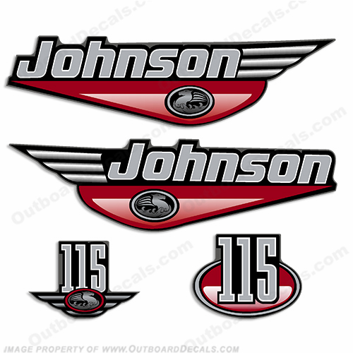 Johnson 115hp Decals 1999 - 2001 (Red) INCR10Aug2021
