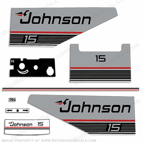 Johnson 1987 15hp Decal Kit INCR10Aug2021