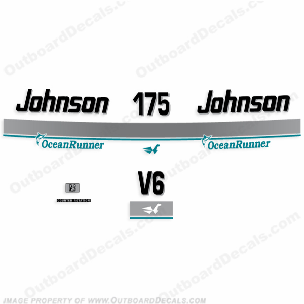Johnson 1995 175hp V6 OceanRunner Decals ocean runner, ocean-runner, INCR10Aug2021