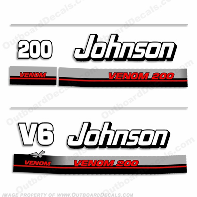 Johnson 200hp V6 Venom Decals - 1995 - 1996 INCR10Aug2021