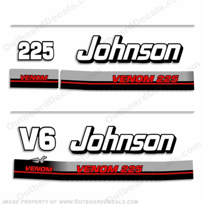 Johnson 225hp V6 Venom Decals - 1995 - 1996 INCR10Aug2021