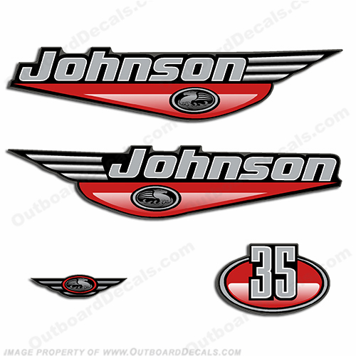 Johnson 35hp Decals - Red INCR10Aug2021