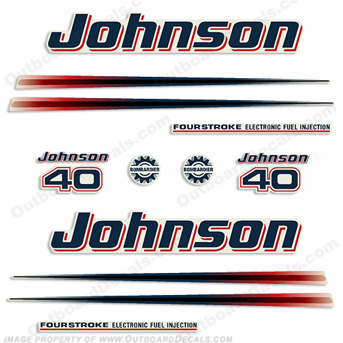 Johnson 40hp FourStroke Decals - 2002 - 2006 INCR10Aug2021