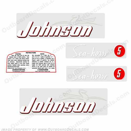 Johnson 1952 5hp Decals - Style B INCR10Aug2021