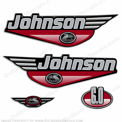 Johnson 6.0hp Decals (Red) - 2000 INCR10Aug2021