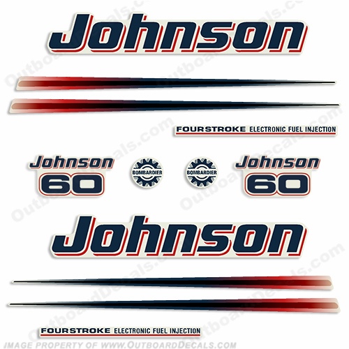Johnson 60hp FourStroke Decals - 2002 - 2006 INCR10Aug2021