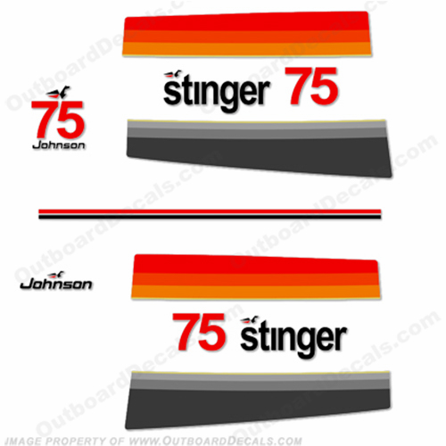Johnson 1977 75hp Stinger Decals INCR10Aug2021
