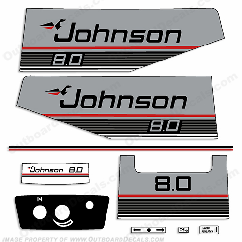 Johnson 1987 8hp Decal Kit INCR10Aug2021
