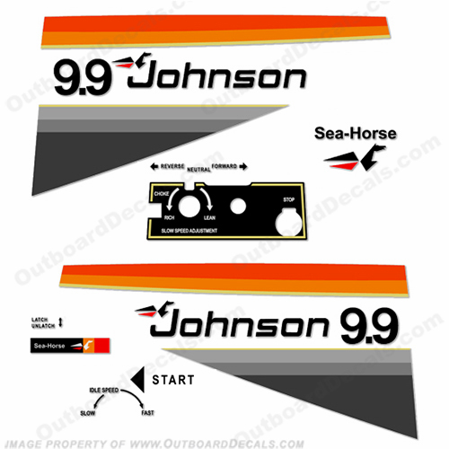 Johnson 1977 9.9hp Electric Decals INCR10Aug2021