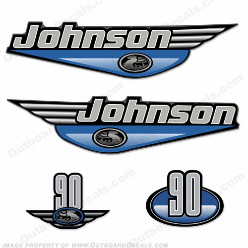 Johnson 90hp Decals (Light Blue) - 2000 INCR10Aug2021