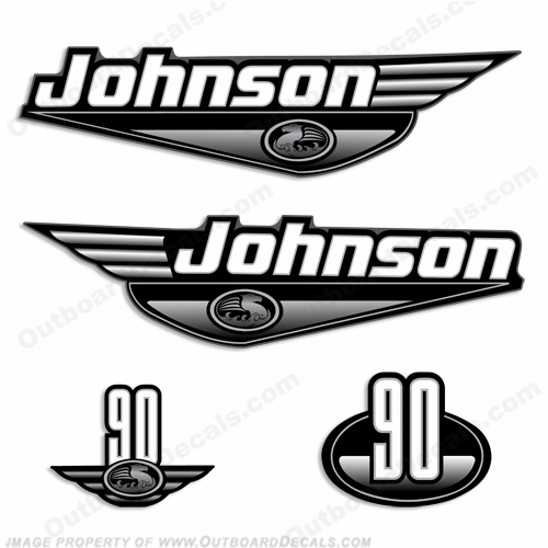 Johnson 90hp Decals (Black) - 2000 INCR10Aug2021