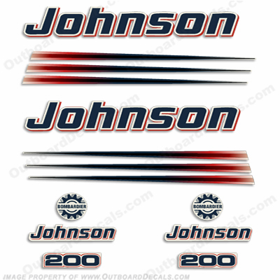 Johnson 200hp Decals 2002 - 2006 INCR10Aug2021