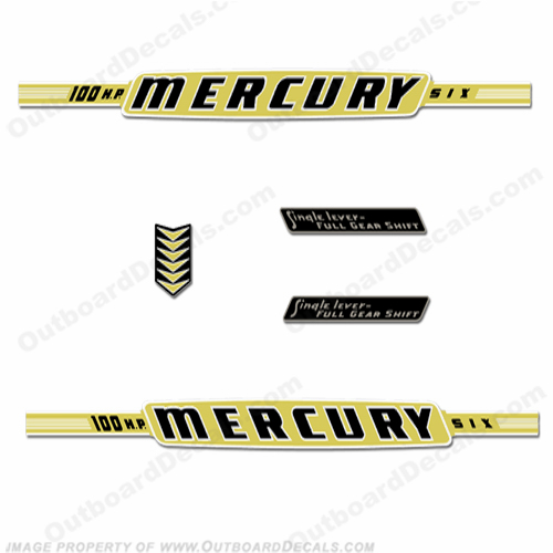 Mercury 1962 100HP Outboard Engine Decals INCR10Aug2021