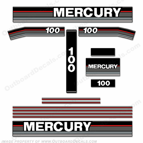 Mercury 1989 100HP Outboard Decals INCR10Aug2021