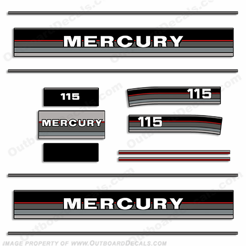 Mercury 1986-1988 115hp Outboard Decals INCR10Aug2021