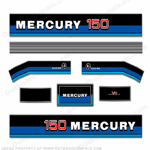 Mercury 1983 150HP Outboard Engine Decals INCR10Aug2021