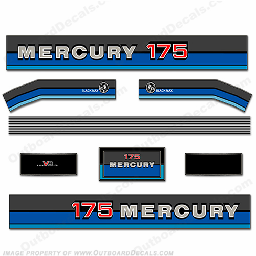 Mercury 1982 175HP Outboard Engine Decals INCR10Aug2021