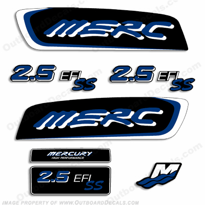 Mercury 2.5 Liter EFI SS Decal Kit - Custom Dark Blue INCR10Aug2021