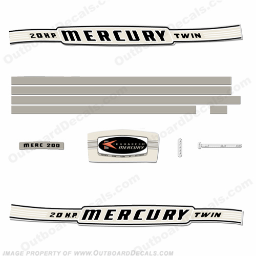 Mercury 1964 20HP Outboard Engine Decals INCR10Aug2021