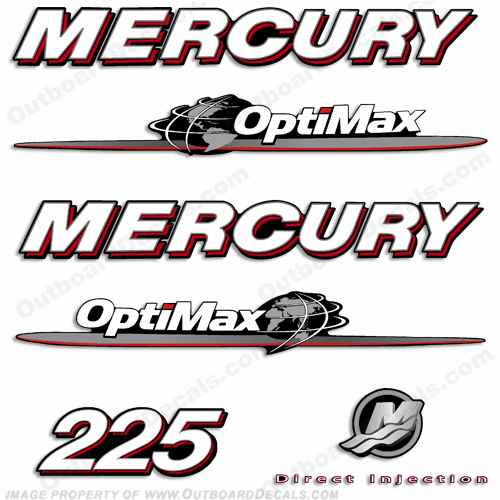Mercury 225hp Optimax Decal Kit 2007 - 2012 INCR10Aug2021