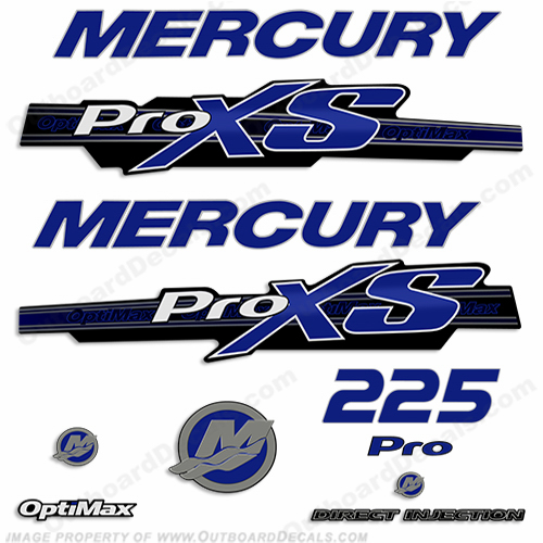 Mercury 225hp ProXS 2013+ Style Decals - Blue pro xs, optimax proxs, optimax pro xs, optimax pro-xs, pro-xs, INCR10Aug2021