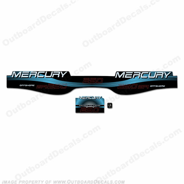 Mercury 250hp Offshore BlackMax Decals - Custom Style INCR10Aug2021