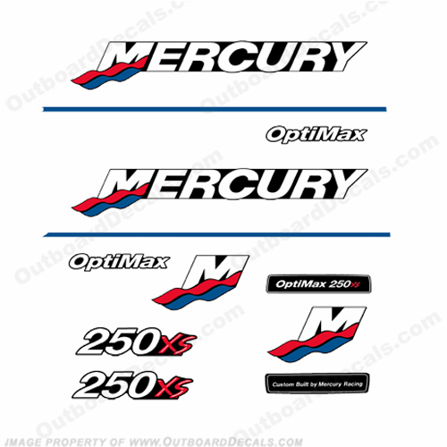 Mercury Custom 250xs Racing Decals - Red/Blue INCR10Aug2021