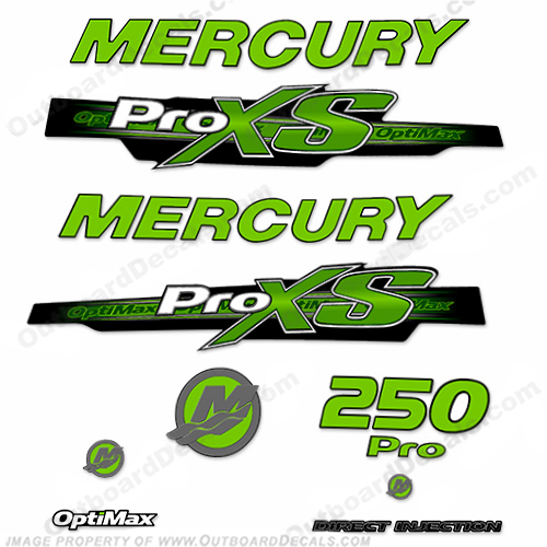 Mercury 250hp ProXS 2013+ Style Decals - Green pro xs, optimax proxs, optimax pro xs, optimax pro-xs, pro-xs, 250 hp, INCR10Aug2021
