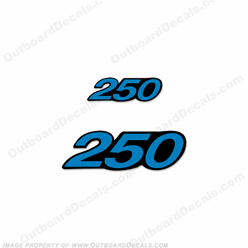 Mercury Single "250" Decal - Blue  INCR10Aug2021